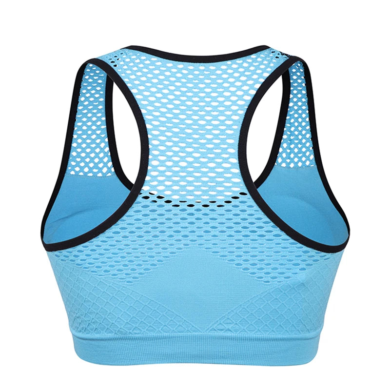 Breathable Women Active Bra Sports Bra Sexy Hollow Out Sports Top Push Up Gym Fitness Underwear Female Running Yoga Bra Tank Top