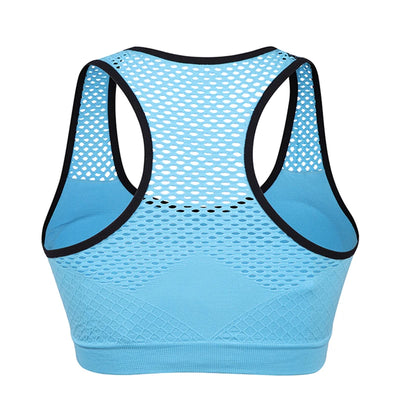 Breathable Women Active Bra Sports Bra Sexy Hollow Out Sports Top Push Up Gym Fitness Underwear Female Running Yoga Bra Tank Top