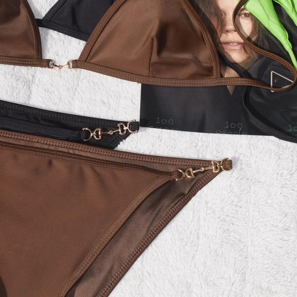 Luxury Brand Designer 2025 Summer Sexy Beach Bikini Swimwear For Women G Style Tankini Two-Piece Swimsuit Lady Praia Clothes