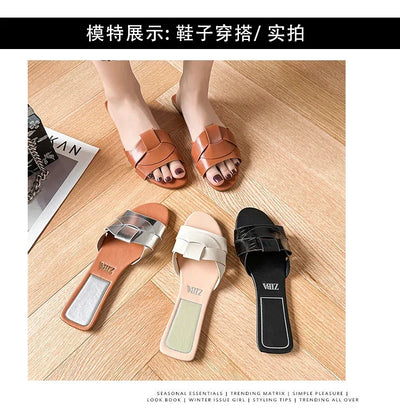 Designer Woman Flat Slippers 2025 Luxury Designer Sandals Casual Bottom Slippers Summer Women Sandals New Shoes for Women