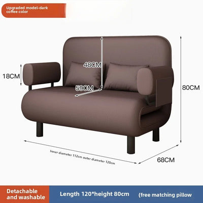 Sofa bed folding dual-purpose small apartment living room Internet celebrity telescopic bed single balcony