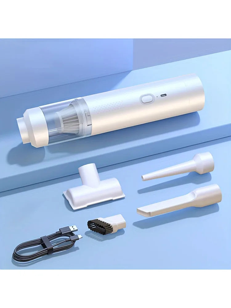 Portable Handheld Car Vacuum Cleaner - Wireless, USB Rechargeable, Powerful Suction, Suitable for Home and Car Use