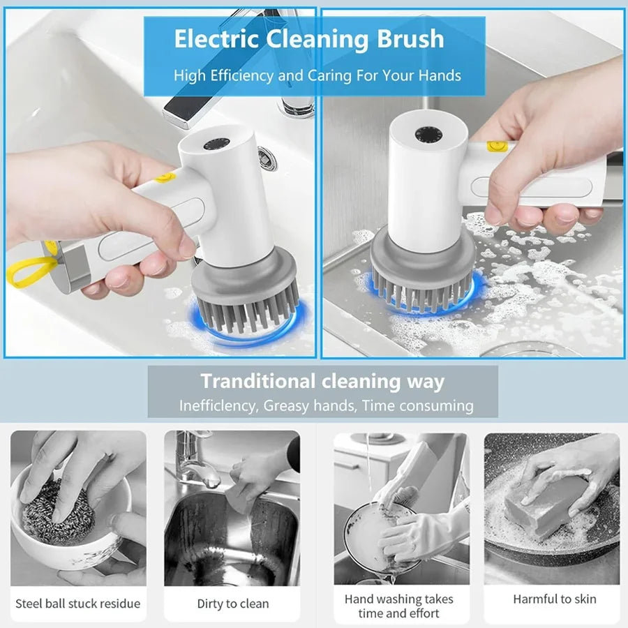 Brand new cordless electric cleaning brush housework kitchen dishwashing brush bathtub tile professional cleaning brush labor pr