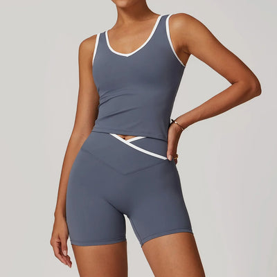 Women Clothes Yoga Set 2 Pieces Workout Outfits Fitness Sportswear Gym Tracksuit High Waist Leggings Sports Bra Athletic Wear
