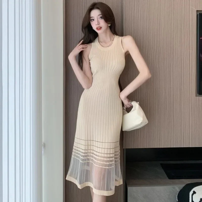 Dresses for Women Black SMidi Woman Dress Party Evening Night Club Prom Casual Youth G Fashion Summer 2024 Retro Sensual Sexy X