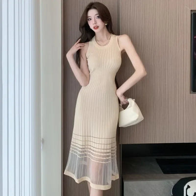 Dresses for Women Black SMidi Woman Dress Party Evening Night Club Prom Casual Youth G Fashion Summer 2024 Retro Sensual Sexy X