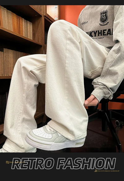Autumn New Men's Jeans Baggy Straight Wide Leg Male Fashion Vintage Denim Pants Men Youth Popular Brand Streetwear Jean Trousers