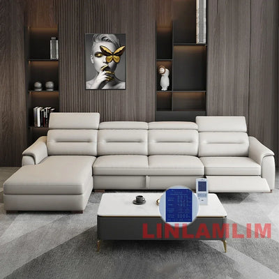 MANBAS Multifunctional Convertible Sofa Bed With Eletric Recliner, Folding Sofa Cama With Power Reclining Seats & Storage Box