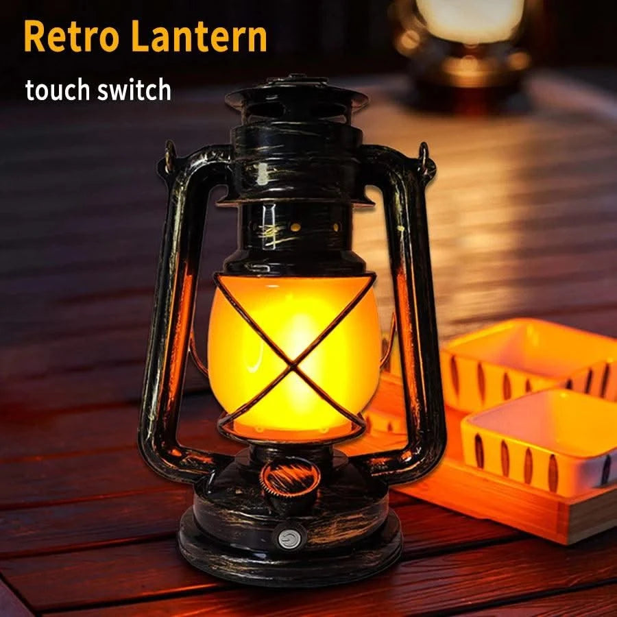Retro Portable LED Night Light 3 Lighting Modes Horse Lantern Lamp Rechargeable Hanging Camping Lights for Travel Desktop Decor