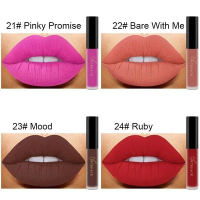NICEFACE 34 Color Lip Gloss Waterproof Nude Matte Liquid Lipstick Moisturizing Long Lasting Lipgloss Lip Makeup Beauty Cosmetics