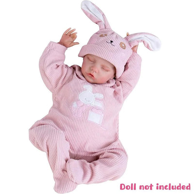 Pink Rabbit 46-50cm Doll Outfits |Silicone Reborn |Designer Baby Dolls Clothes Outfit Accessories