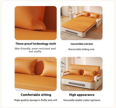 Wide 108cm Single person Bed Apartment Bedroom Living Room Folding 5cm sponge+2cm latex Telescopic Home Sofa Bed Dual-Purpose