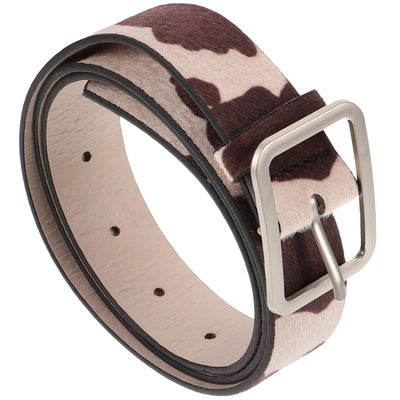 Jeans Simulated Horsehair Belt Woman Women's Pu for Ladies Western Belts with Animal Print