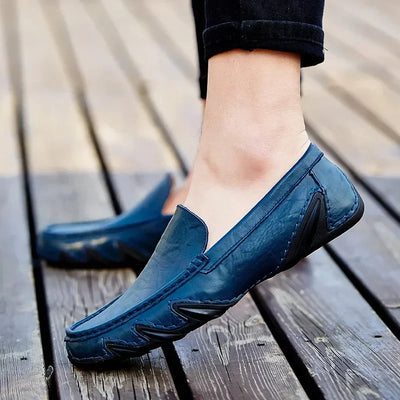 Autumn Shoes for Men Leather Casual Shoes Luxury Italian Men's Loafers Moccasins Breathable Black Versatile Driving Shoes 2024