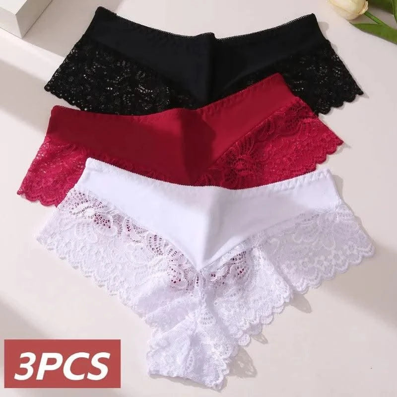 3 Pieces Women's Boxers Sexy Lace Seamless Female Underwear Perpective Panties for Women Boyshorts Fashion Boxer Briefs Lingerie