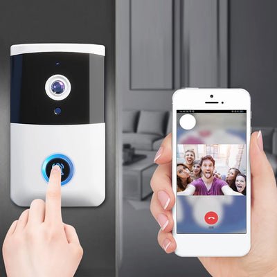 WiFi Wireless Video Doorbell IR Night Vision Doorbell Camera Two-way Audio Visual Doorbell for Home Security Alarm System