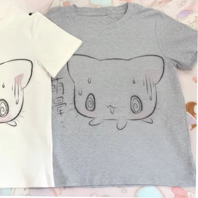 Japanese Oversized T Shirt Women Clothing Short Sleeve O-neck Cute Tees Fashion Casual Summer Tshirts Anime Print Y2k T-shirts