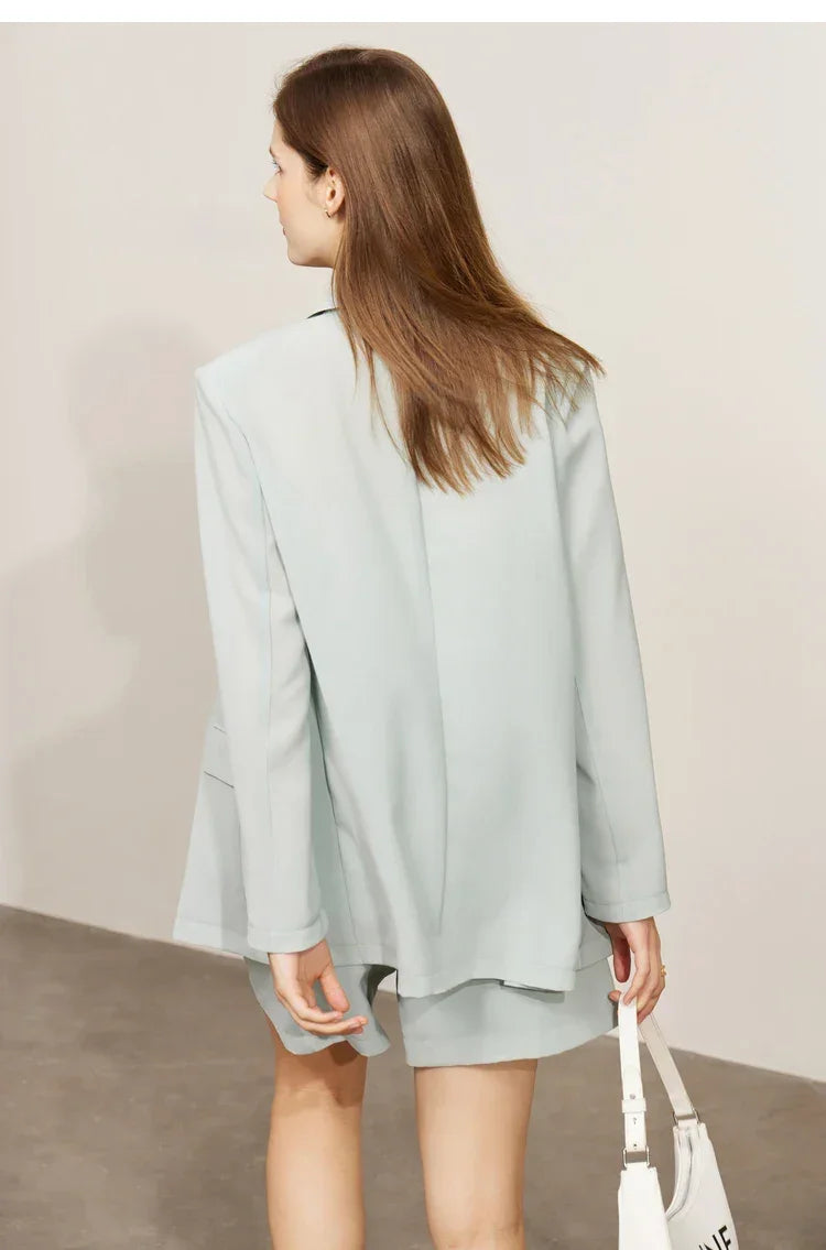 AMII Minimalism Women's blazer Fashion 2024 Summer Blazers Office Lady Two-piece Set Chic Female shorts Separately Sale 72311003
