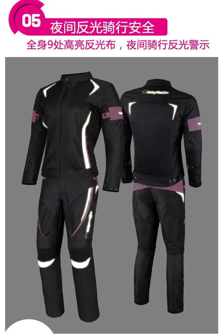 Woman Jacket Motorcycle Motorbike Riding Armor Protective Coat Summer Waterproof Lady Girl Clothing Anti-collision Suit JK-52