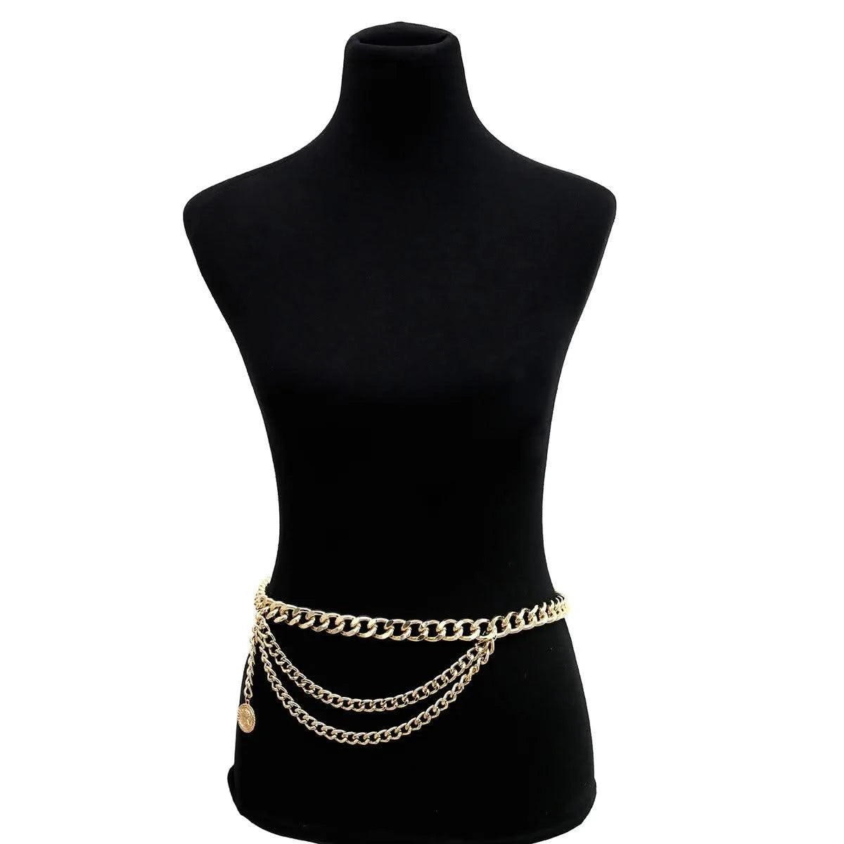 Designer Retro Tassel Chain  Metal Belt For Women| Punk Fringe Waist Dress Female |Silver Gold | Ladies