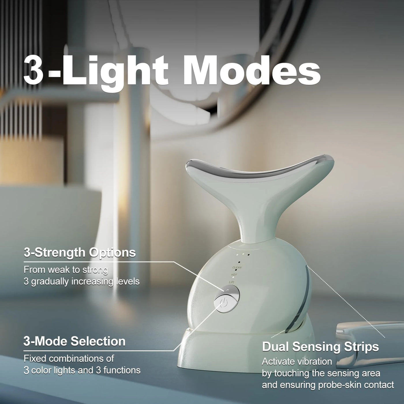 VLVEE Neck Beauty Device EMS Face Massager Facial Neck Lifiting 3 Colors Light Skin Tighten Reduce Double Chin Skin Care Tools