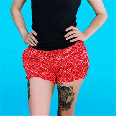 Gaono Y2k Women Ruffle Lolita Bloomers Gingham Plaid Pumpkin Micro Mini Shorts Checkered Pajamas Lounge Pettipants