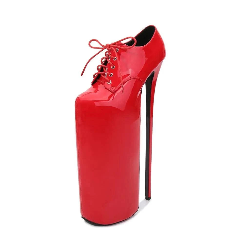 Women's Waterproof Platform High Heel Shoes 30cm | Lace up Fashion High Heel Shoes New | Trendy Model Shoes