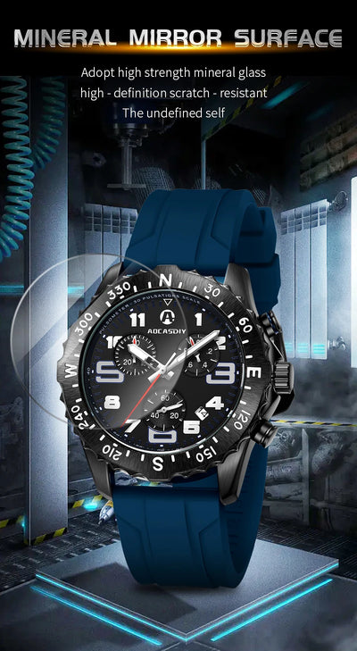 Men’s Watches Top Brand Big Sport Watch Luxury Men Quartz Wrist Watches Chronograph Male Clock Endurance Watch Wristwatches
