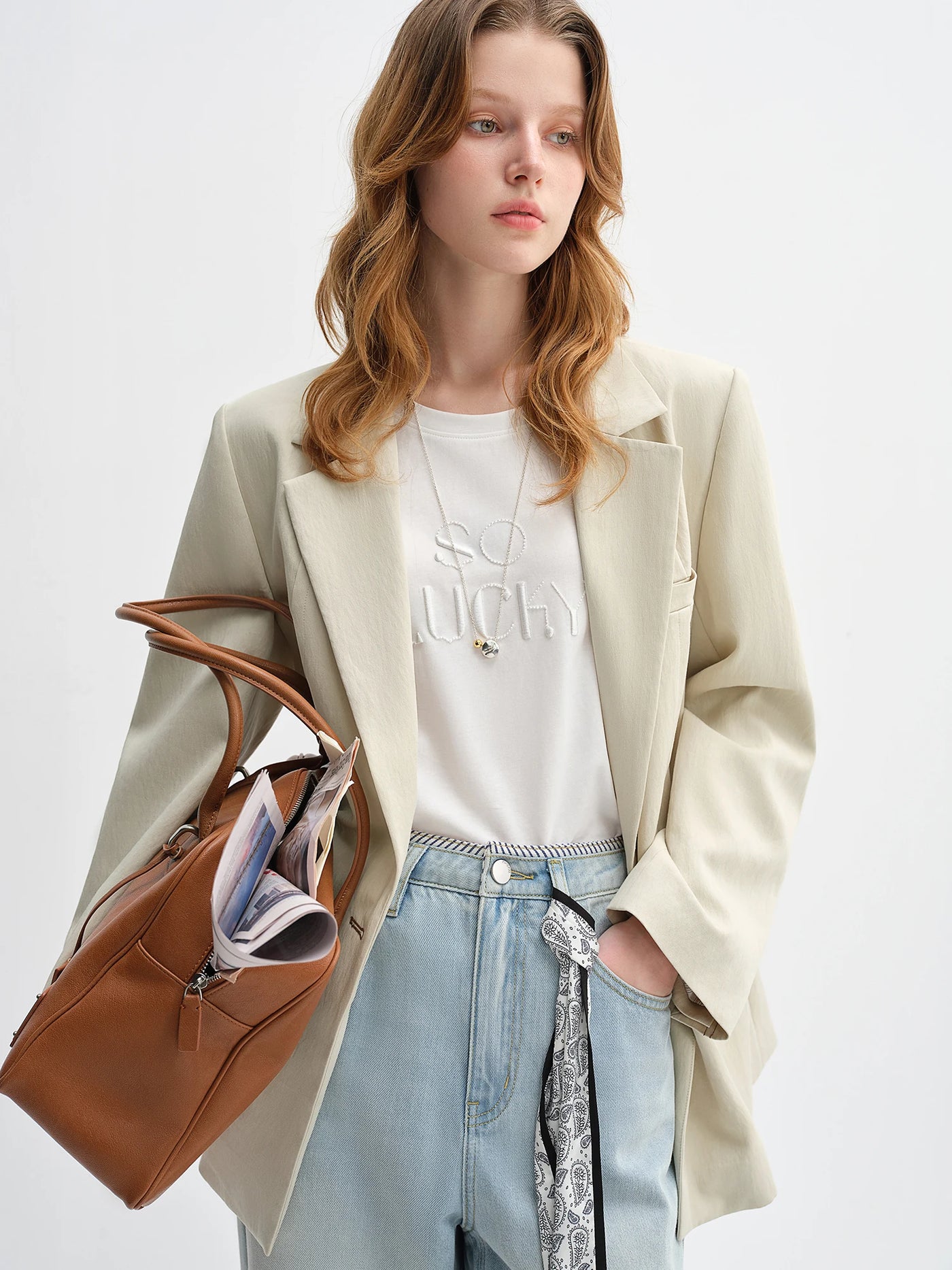 DUSHU Women's Light and Simple Commuting One-button Silhouette Suit 2025 Autumn New Casual Simple Short Jacket 25DS83087