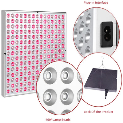 NEW LED Red Light Therapy Panel Lamp for Facial Anti Aging SkinCare Beauty 225 LED Light Body Pain Relief Physical Therapy Tools