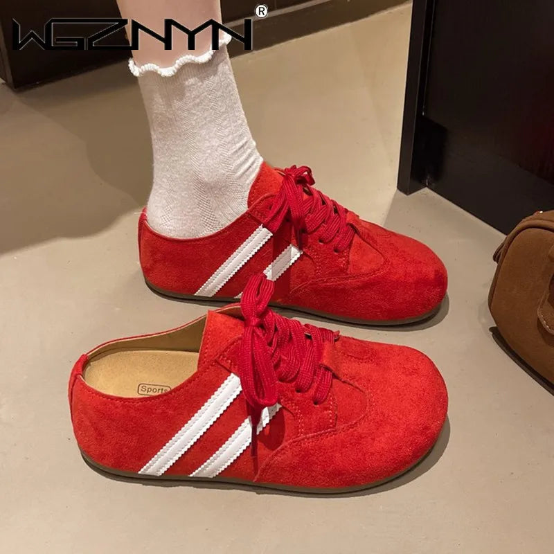 2025 Casual Sneakers Woman Shoes Slippers Flats Platform Sandals Mules NEW Brand Designer Lace Up Loafers Summer Womens Sneakers