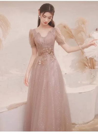 High-End Banquet Evening Dresses Women's 2025 New Spring Summer Light Luxury Slim Birthday Party Performance Dance Clothes Dress
