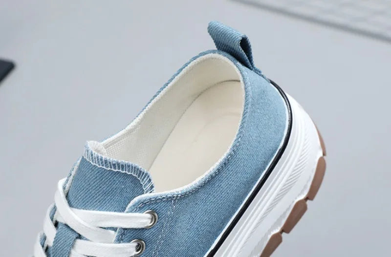 Fashion Designer Women Canvas Shoes Summer New High Platform Sneakers Female Casual Tennis Shoe Increase All-match Zapatos Mujer