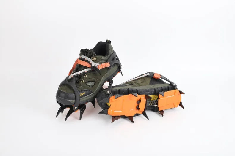 12 tooth professional crampons outdoor rock climbing ice fishing snow skid shoe cover mountaineering skid gear 12 teeth