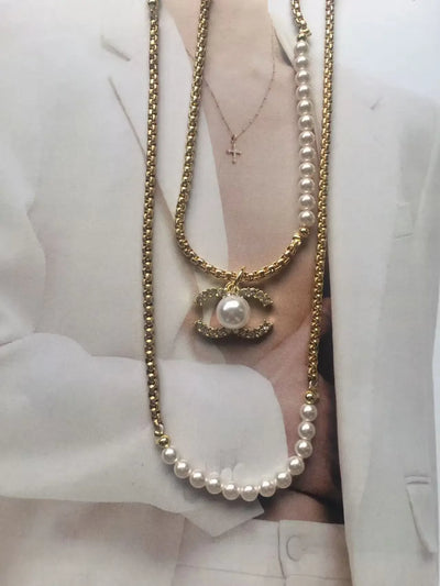 Luxury design necklace 106cm pendant can move freely, can be stacked in single layer or double layer, can be worn in many ways.