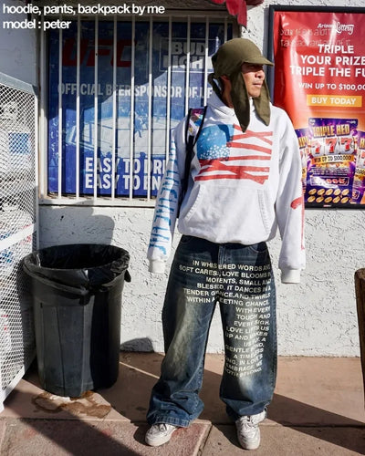 Y2K men Jeans gothic American Pattern letter jeans vintage Casual men women Harajuku Fashion streetwear Hip Hop wide leg jeans