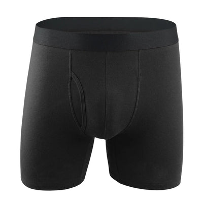 Long Boxer For Man Cotton Men's Panties Family Print Boxershorts Mens Open Front Underwear Sexy Male Underpants Shorts