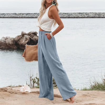Women's Wide Leg Pants High Elastic Waisted In The Back Business Work Trousers Long Casual Pants Pants for Women Women’s Pants