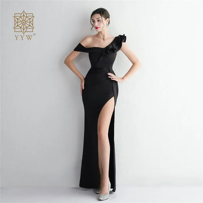 Long Wedding Godmother Dress Evening Woman Party Stain Dresses Burgundy Sexy Mermaid Maxi Ball Gown Luxury Dress Birthday Gown