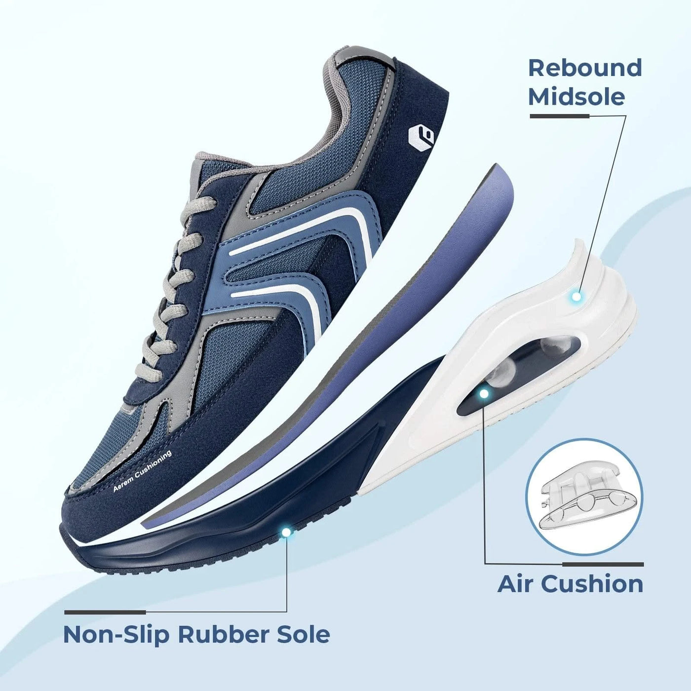 Fitville Extra Wide Walking Shoes for Men Wide Cushioned Sports Shoes For Swollen Feet Flat Feet Arch Fit Relieve Heel Pain