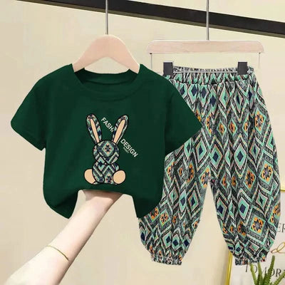 Summer Children Clothing Sets Boy Girl Mother Kids Clothes Suit Cotton Top T-shirt Short Sleeves Trousers 2pcs Baby Girl Clothes