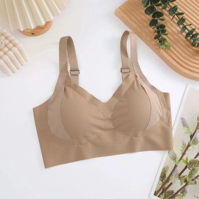 Plus Size Women Seamless Bras Sexy V Waist Brassiere Padded Wireless Soft Sleepwear Female Solid Breathable Underwear Lingerie