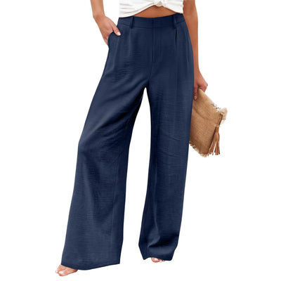 Women's Wide Leg Pants High Elastic Waisted In The Back Business Work Trousers Long Casual Pants Pants for Women Women’s Pants
