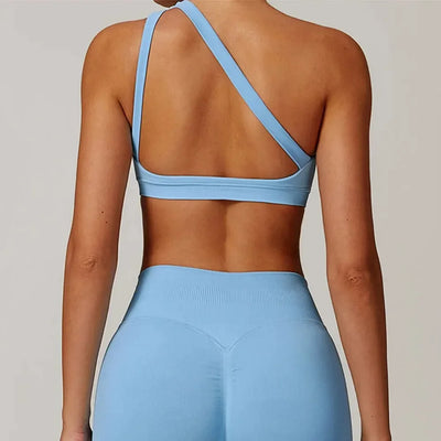 Women Underwear Sports Bra Push Up Fitness Bras One Shoulder Shockproof Yoga Bra Black White Yoga Running Bra Sexy Workout Vest