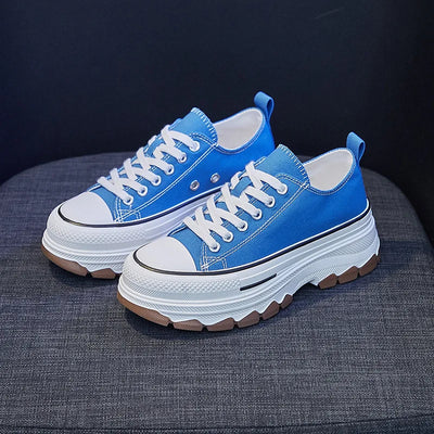 Fashion Designer Women Canvas Shoes Summer New High Platform Sneakers Female Casual Tennis Shoe Increase All-match Zapatos Mujer