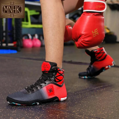 2025 New Wrestling Shoes for Men Non Slip Breathable Boxing Sneakers Wrestling Training Shoes Wear-Resisting Combat Sneakers