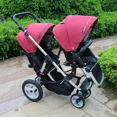 Twin Baby Stroller  Foldable, Two-way  Multifunctional Twin Baby Stroller,High View Baby Stroller Adjustable Armrests
