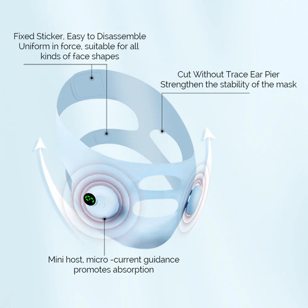 Electric Face Slimming Bandage V Line Face Shaper Chin Cheek Lift Up Belt Cheek Slimmer Facial Massage Strap Edema Removal Mask