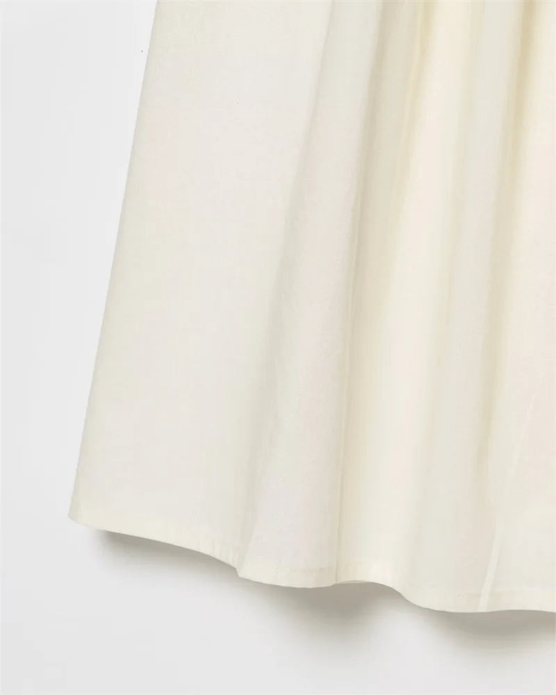 Women's Dress New Summer 2025 White Halterneck Panelled Dress Sexy off-the-shoulder design Elegant temperament Personality