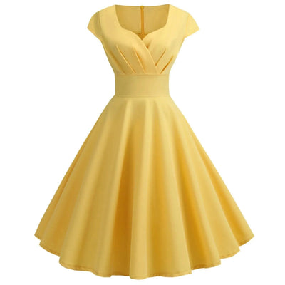 Pink Summer Elegant Party Midi Dress Women V Neck Vintage Robe Elegant Vintage Rockabilly Pin Up Party Office Midi Dresses